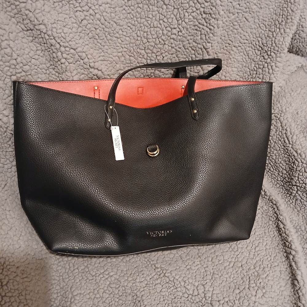 Victoria's Secret Black Tote with Red Lining